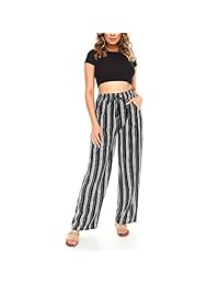 fashionazzle largo Palazzo Pantalones plisada de la dama Culottes sólidos pantalones