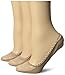 Via Spiga Women's 3 Pack Lace Shoe Liner No-Show Sock, Nude, One Size