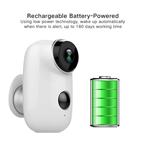 SDETER Wireless Camera, Battery Powered 720P WiFi Outdoor Security Cameras, Waterproof PIR Motion Detection, Night Vision, Cloud Service Long Standby