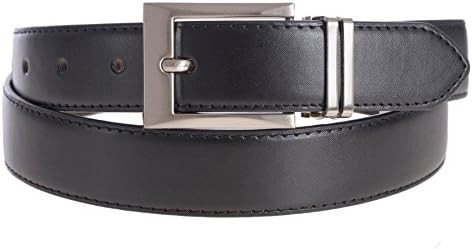 Nicci Men's 1.25" Wide Reversible Belt with Patch Logo (One Size, Black/Brown)
