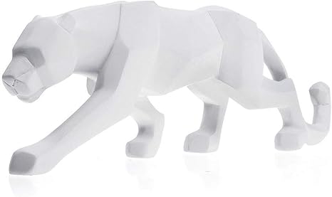 Amazon Zanyuyu 像彫刻置物小像 現代の白ヒョウ樹脂の彫刻幾何レジンleopardの女神工芸野生動物の装飾のギフト飾り 置物 オブジェ オンライン通販