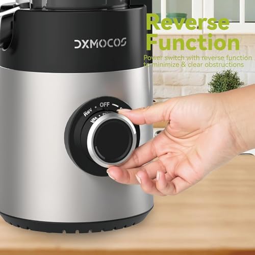 Cold Press Juicer Machine, 5.2" Wide Feed Chute Juice Extractor, 54 oz Large Hopper, Easy to Clean & High Juice Yield, BPA Free, Slow Masticating Juicer for Whole Fruits & Vegetables