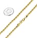 FOSIR 4mm Stainless Steel Mens Womens Necklace 18K Real Gold Plated Twist Rope Chain, 18-30 inch