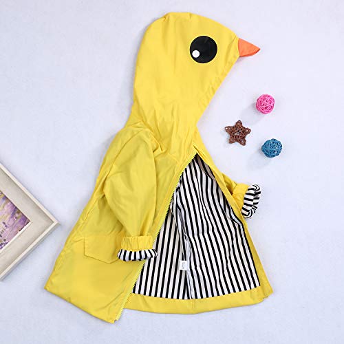 Toddler Baby Boy Girl Duck Raincoat Cute Cartoon Hoodie Zipper Coat