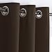 NICETOWN Blackout Curtains Panels for Window - Triple Weave Energy Saving Thermal Insulated Solid Grommet Blackout Drapes for Kitchen (1 Pair, 52 inches by 63 Inch, Toffee Brown)