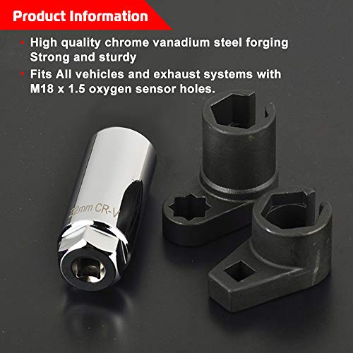 3/8-Inch Drive Offset Oxygen Sensor Socket-Universal Puller and Removal Tool