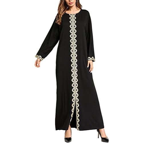 Zhuhaitf Muslim Women Dresses Kimono Kaftan A-Line Tunic Swing Maxi Dress for Women