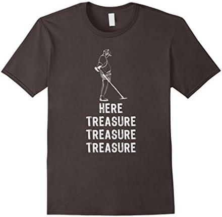 Mens Here Treasure Treasure Treasure T Shirt Metal Detector Tee XL Asphalt