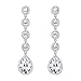 BriLove Women's Elegant Wedding Bridal Crystal Beaded Teardrop Chandelier Dangle Earrings