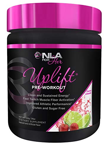 NLA for Her - Uplift - Pre-Workout Energy - Provides Clean/Sustained Energy, Supports Athletic Performance, Helps Fast Twitch Muscle Fiber Activation - Cherry Limeade - 220 Grams