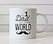 MAUAG Fathers Day Gifts Funny Mustache Dad Coffee Mug from Daughter or Son, NO.1 Dad in the World, Best Birthday Gifts for Dad Father Cup White, 11 Oz