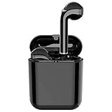 Bluetooth Wireless Headphones, Bluetooth 5.0 Earbuds Wireless Stereo Bass Earphones Touch Control with Magnetic Charging Case (IPX4,Black)