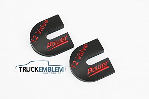2 NEW MATTE BLACK AND RED 12 VALVE DODGE RAM CUMMINS DIESEL EMBLEMS BADGES SET