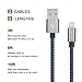 Xcords iPhone Cable 3Pack 3FT 6FT 10FT Nylon Braided 8 Pin Lightning to USB Charger Cable Compatible with iPhone 7/7 Plus/6/6 Plus/6s/6s Plus/5/5s/5c/SE/iPad(Blue/Black)