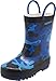 NORTY Rubber Rain Boots for Kids - Waterproof Rubber Boots Boys and Girls Solid & Printed Rainboots for Toddlers and Kids - Camouflage Blue & Black