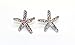 Surgical Stainless Steel Studs Earrings Starfish Shape Cubic Zirconia Hypoallergenic Earrings