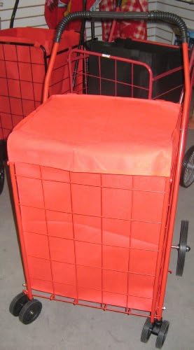 JUMBO SHOPPING CART -SWIVEL WHEELS (RED) Matching liner included