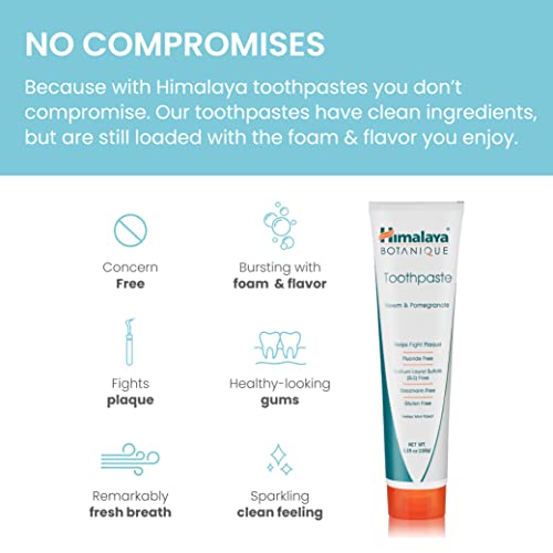 Himalaya Botanique Neem and Pomegranate Toothpaste, Natural, Fluoride