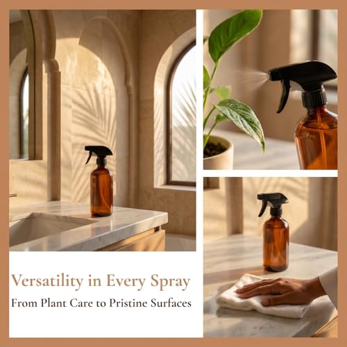 Baluue 4PCS 500ml PET Plastic Spray Bottles – Refillable Empty Transparent Water Spray Bottle for Hair, Cleaning, Garden, Beauty, Travel – Leak-Proof Container with Trigger Sprayer