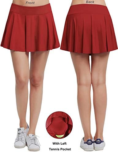 Women's Tennis Golf Skorts Workout Built-in Shorts Fitness Pleated Active Running Skirts