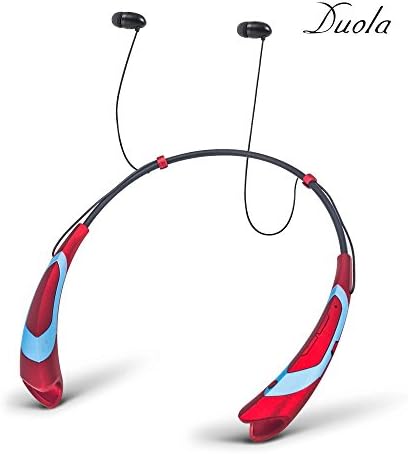 Wireless Headphone, Bluetooth 4.1 Earbuds, Duola Neckband Stereo Athletic Headset w/Integrated Microphone for Mobile Phone (Red)