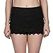 HDE Women's Lace Shorts Fitted Scallop Hem Crochet Mini Hot Pants (Black, Medium)