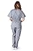 Natural Uniforms Womens Contrast Trim Scallop Scrub Set (Grey) (M)