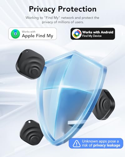 TiMu 4 Pack Dual System GPS Tracker Android & iOS, Key Finder Compatible with Google Find Hub and Apple Find My, Air Tracker Smart Tag for Keys/Luggage/Suitcases/Bags (4 Black)