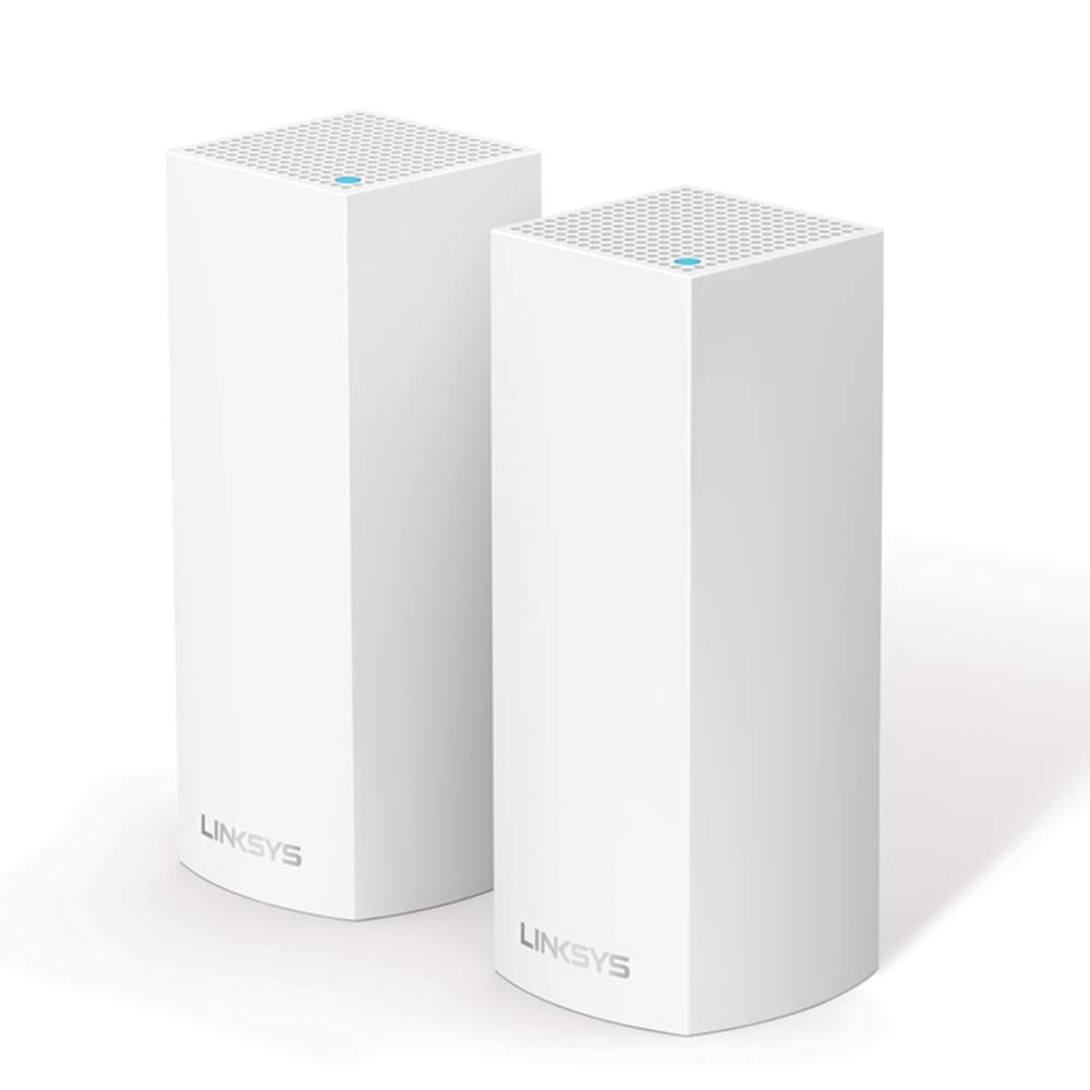Linksys WHW0302 Velop Tri-Band Whole Home Mesh WiFi System (AC2200 WiFi Router/WiFi Extender for Seamless Coverage of up to 4,000 sq ft, Parental Controls, 2-Pack, White) — image 1