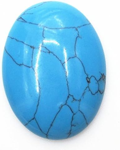 30x22mm Oval Cabochon CAB Flatback Semi-precious Gemstone Ring Face (Imitation Turquoise)