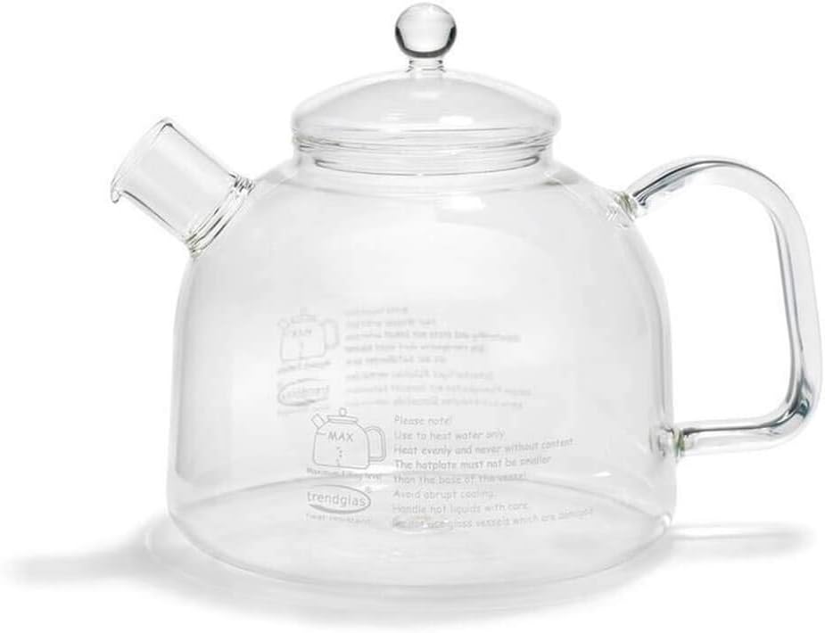 Trendglass Glass Stovetop Teakettle with Glass Lid, 1.75 Liter