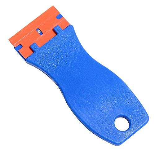 GUGUGI 2 Pack Plastic Razor Scrapers Paint Scraper Tool Wallpaper Scraper Paint Remover Putty Knife with 100 PCS Double Edge Plastic Razor Blades Ideal for Removing Labels, Stickers and Decals