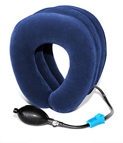 Cervical Traction Device - Neck Traction Device Neck Pain Relief Air Neck Therapy, Adjustable Neck Stretcher Collar Device Cervical Collar for Neck Support and Decompression