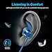 Letscom Bluetooth Headphones, Lightweight Wireless Earbuds with Magnetic Connection, IPX5 Water Resistant Bluetooth 5.0 Sports Earphones for Running, Built-in Mic, 8 Hrs Work Time