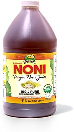 Virgin Noni Juice - 100% Pure Organic Hawaiian Noni Juice - Half Gallon Jug (64oz)