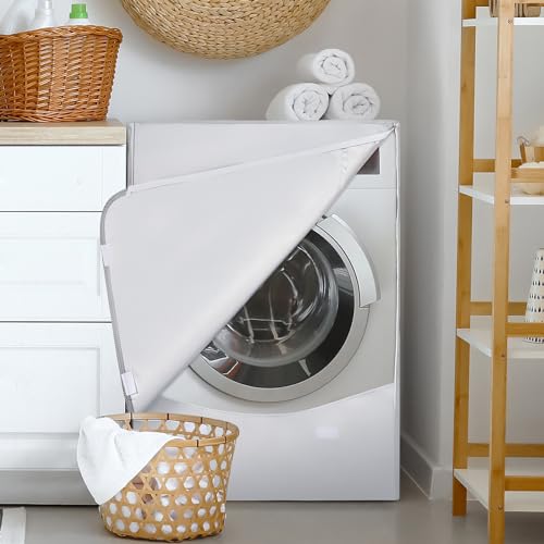HAUSPROFI Washing Machine Cover for Outdoors – Best Thickness for Washing Machines and Dryers – Waterproof Washing Machine Cover with Silver Sun Protection – 60 x 64 x 85 cm