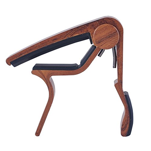 Muse Musical Wooden Color Guitar Capo for Acoustic Guitar,Electric Guitar,Bass,Ukulele(Rosewood Color) - Thumbnail 4