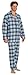 EVERDREAM Sleepwear Mens Flannel Pajamas, Long 100% Cotton Pj Set, Size Large Blue