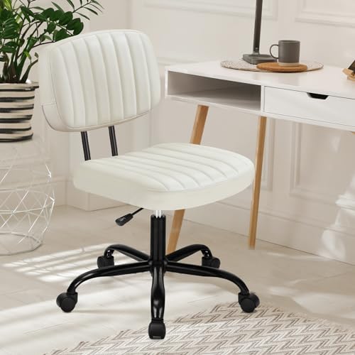 DUMOS Armless Home Office Desk Chair Ergonomic with Low Back Lumbar