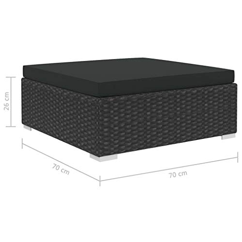 Festnight 10-TLG. Garten-Lounge-Set mit Auflagen Poly Rattan Schwarz Möbel Gartengarnitur Gartenset Gartensofa – Bild 5