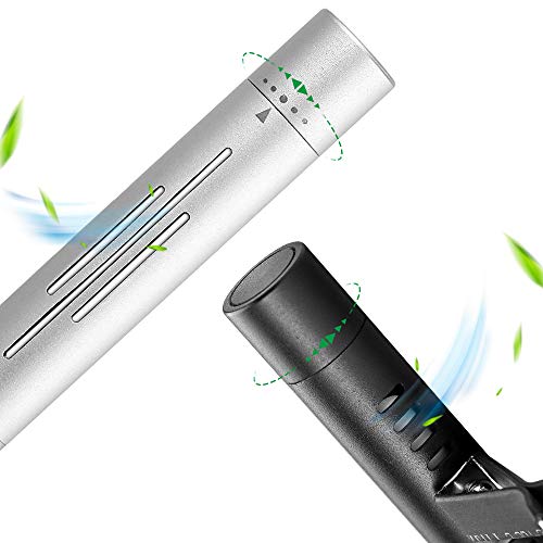 Custom Car Vent Clip Cylindrical Essential Oil Car Diffuser Vent Clip Aircraft-grade Aluminum Vehicle Air Vent Clip with 12 Refill Sticks Black & Silver
