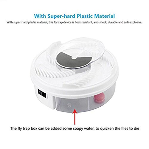 Boddenly Hot Sale Electric Fly Trap Device with Trapping Food Pest Control Mosquito Killer Pest Catcher Bug Insect Zapper, White USB cable(Not include Plug)