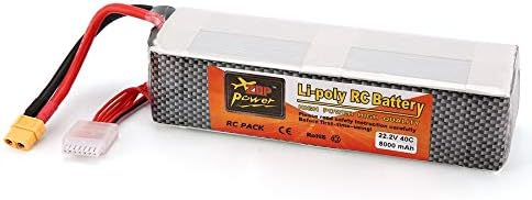 ZOP Power 22.2V 8000mAh 40C 6S 1P Lipo Battery XT60 Plug Rechargeable for RC Racing Drone Quadcopter Helicopter Car Boat Model