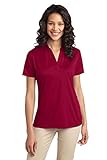 Port Authority Women's Silk Touch Performance Polo M Red