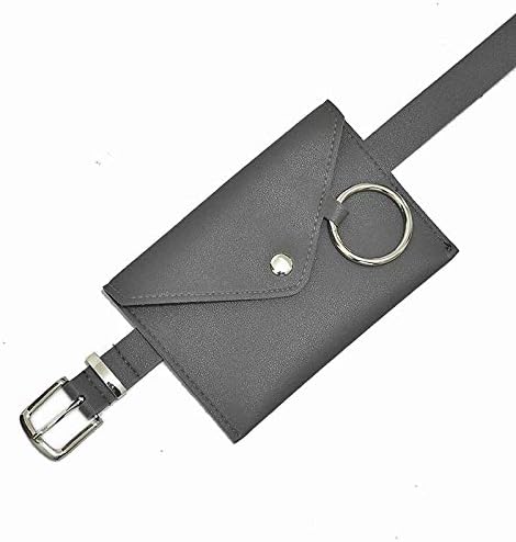 Cvxgdsfg Waist bag ladies belt bag PU waist bag fashion women's solid color ring PU Messenger bag chest chest bag (Color : Black)