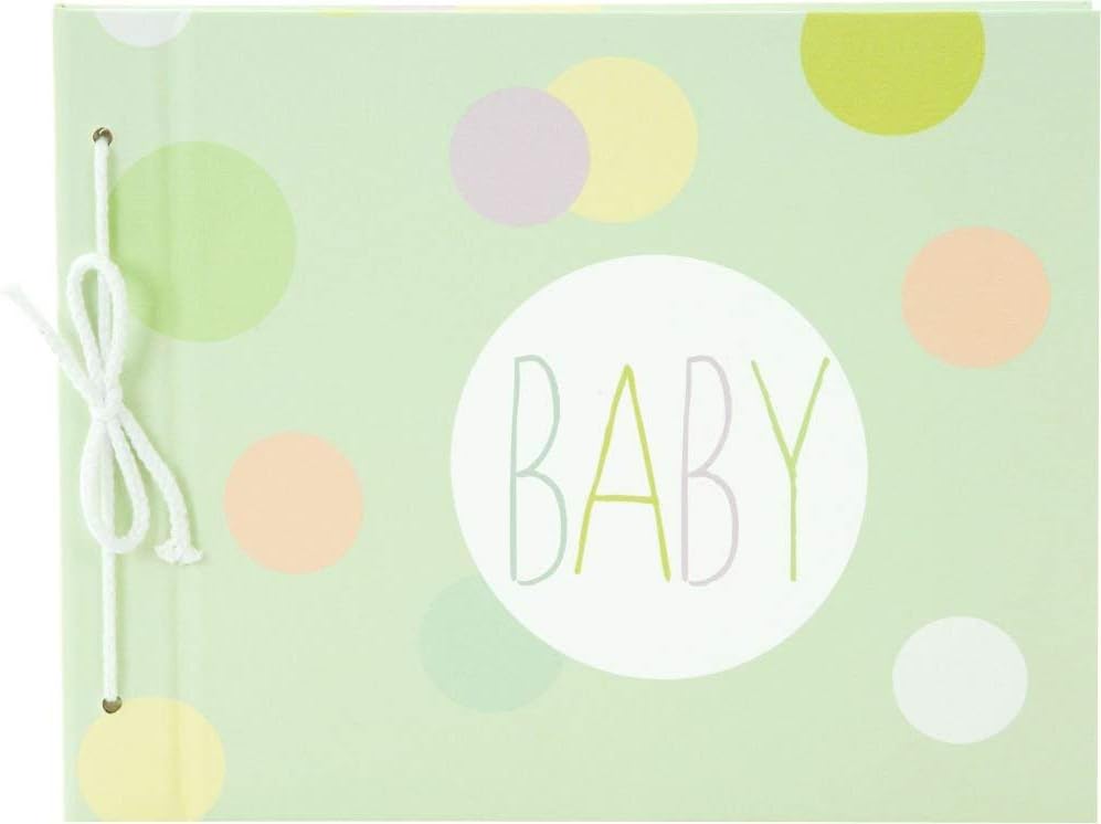 Goldbuch Baby Photo Album, Baby Dots, 29 x 23 cm 40 Blank Pages with Cord Binding, White Linen, 4135