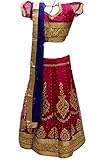 Krishna Sarees Girl's GCC3118 Deep Pink and Royal Blue Chaniya Choli 24 (approx 4-5 Years) Pink