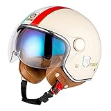 Open Face Motorcycle Helmet with Visor, Vespa