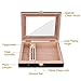 High Gloss Cigar Humidor Cigar Box for 10-15 Cigars, 100% Real Solid Spanish Cedar Wood, Luxury Hygrometer and Humidifier, Desktop Humidors Gloss Black