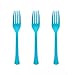 Amscan 8017.54 Premium Carribean Blue Plastic Forks, 50ct
